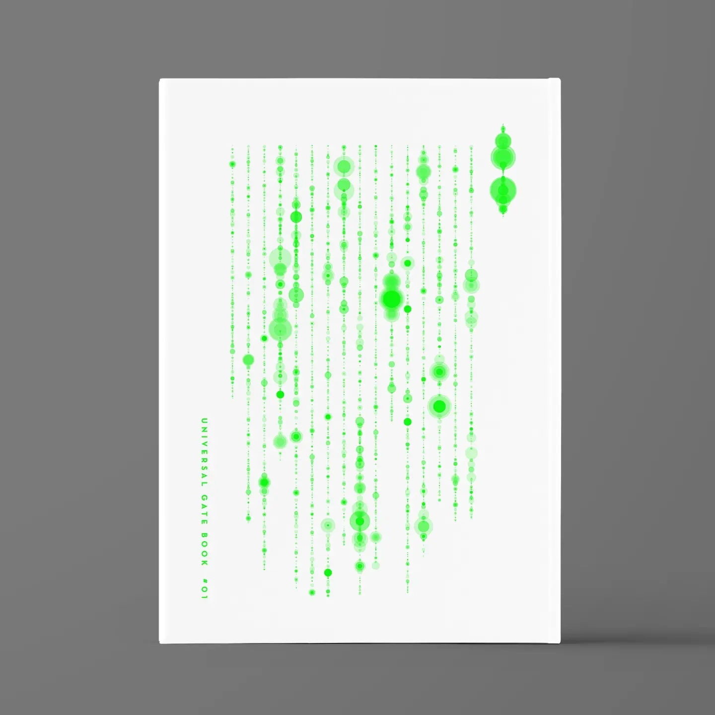 Universal Gate Bookの蛍光グリーンの表面面デザイン